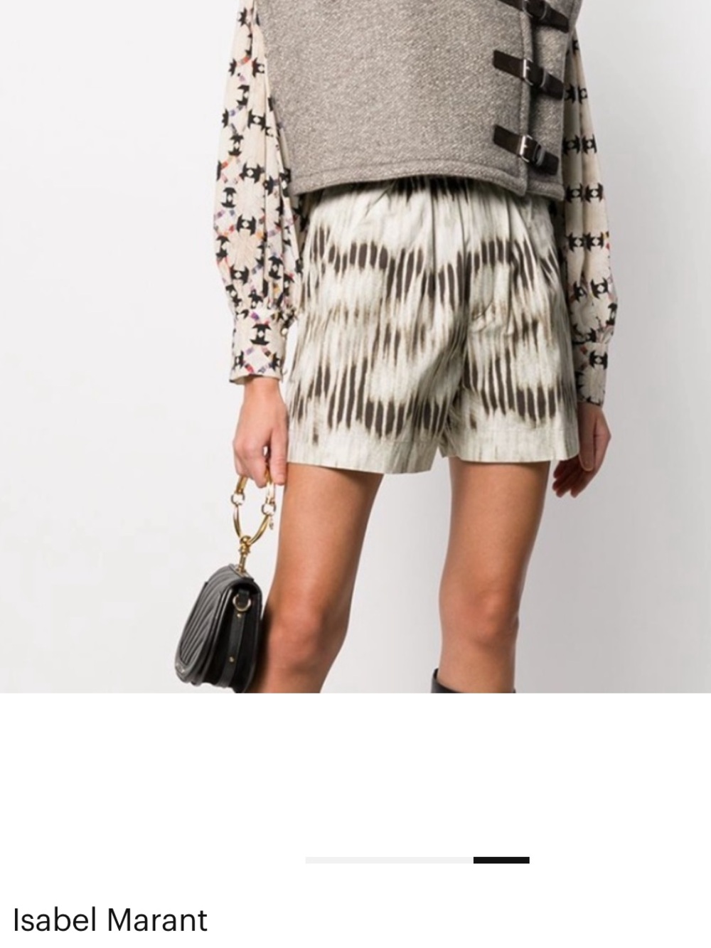 Isabel Marant Cream and Black Tie-Dye Shorts Size Medium 100% Cotton